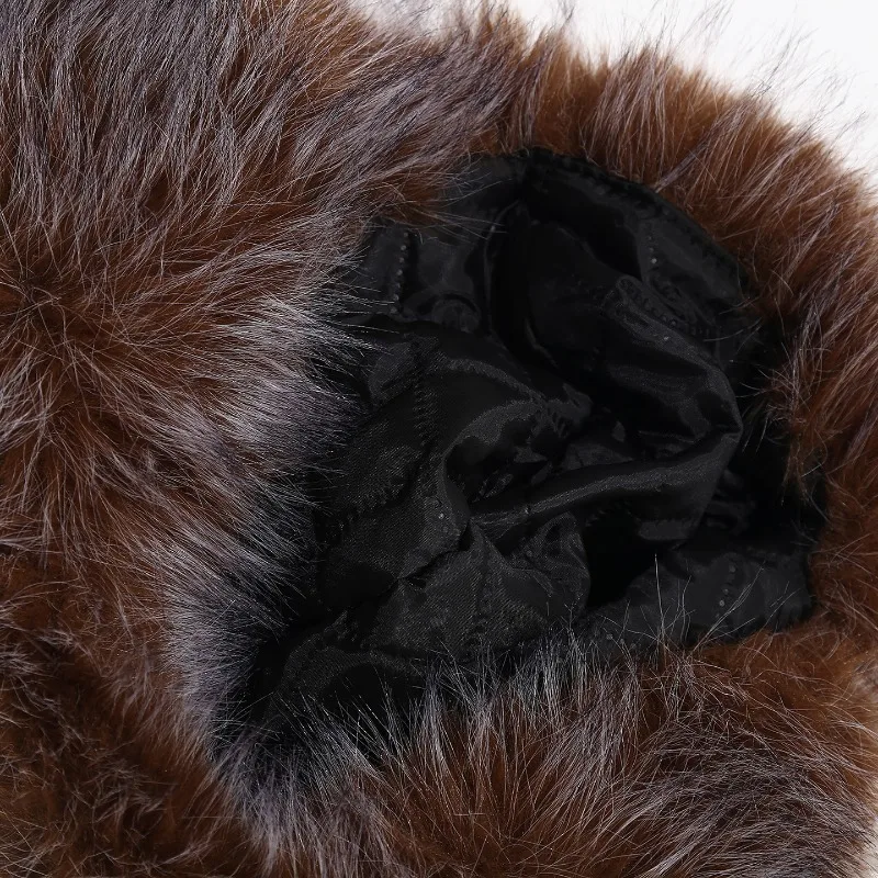 Koreanischer Stil Kunstfuchs-Fell Lei-Feng-Mütze für Männer und Frauen, Winter Verdickte Plüsch-Ohrenklappenmütze, Outdoor-Radfahren Warme Bombermütze – Detail 8