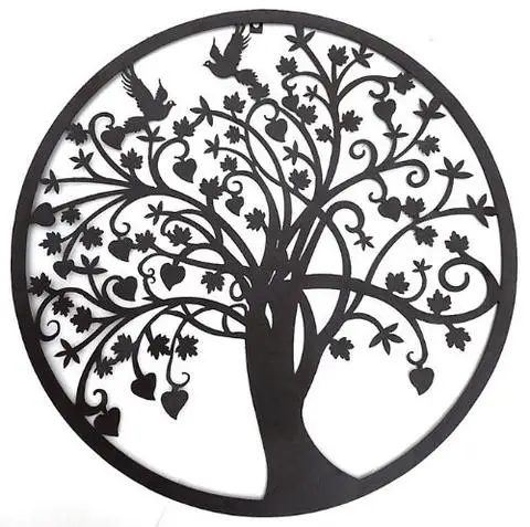 Cut Metal Wall Hanging Black Tree  Metal Wall Decor