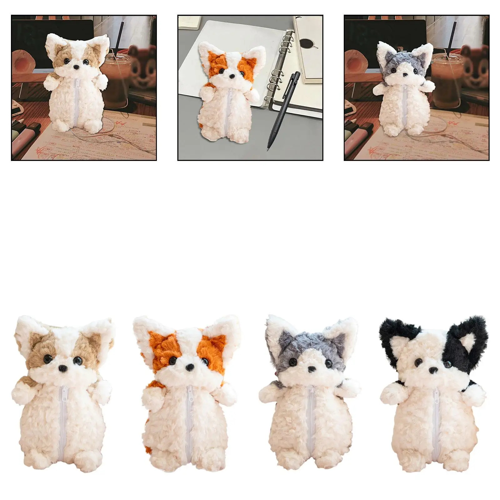 Federmäppchen in Plüsch-Hundeform, Federmäppchen, Stiftehalter, Aufbewahrung von Schreibwaren