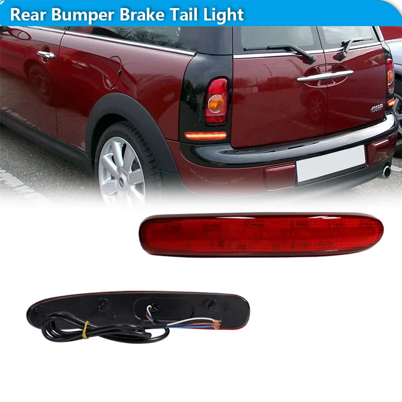 For Mini Cooper Clubman R55 Car LED Rear Bumper Reflector Tail/Brake Lights Rear Fog Lights w/ Sequential Turn Signal 2008-2014