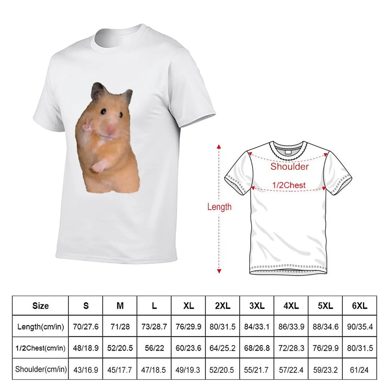 peace sign hamster T-Shirt anime clothes shirts graphic tee heavy weight t shirts for men