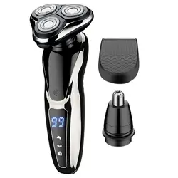 Afeitadoras eléctricas rotativas para hombre, hoja flotante 3D, lavable, tipo C, recargable por USB, máquina de afeitar para Barba, accesorios para el cabello