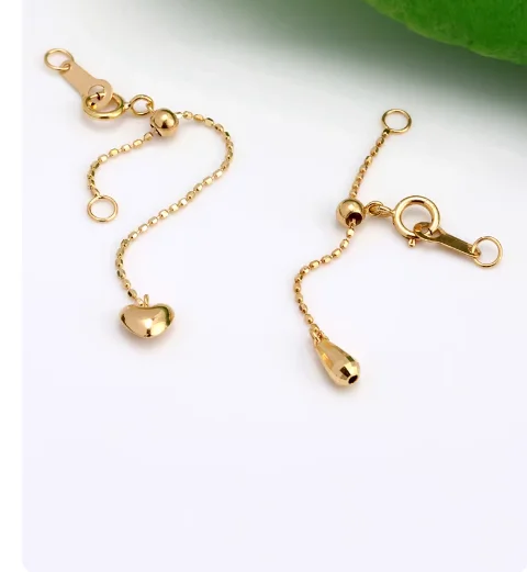 18k gold extension chains au750 stamp genunine gold connectors for pearls