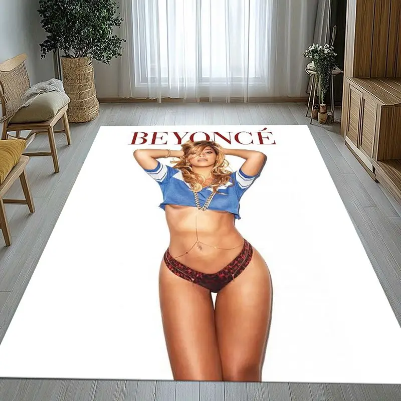Fashion Beyonce Singer Living Room Non-Slip Area Rug Soft Carpet for Bedroom  Playroom Sofa,Home Decor Doormat Gift