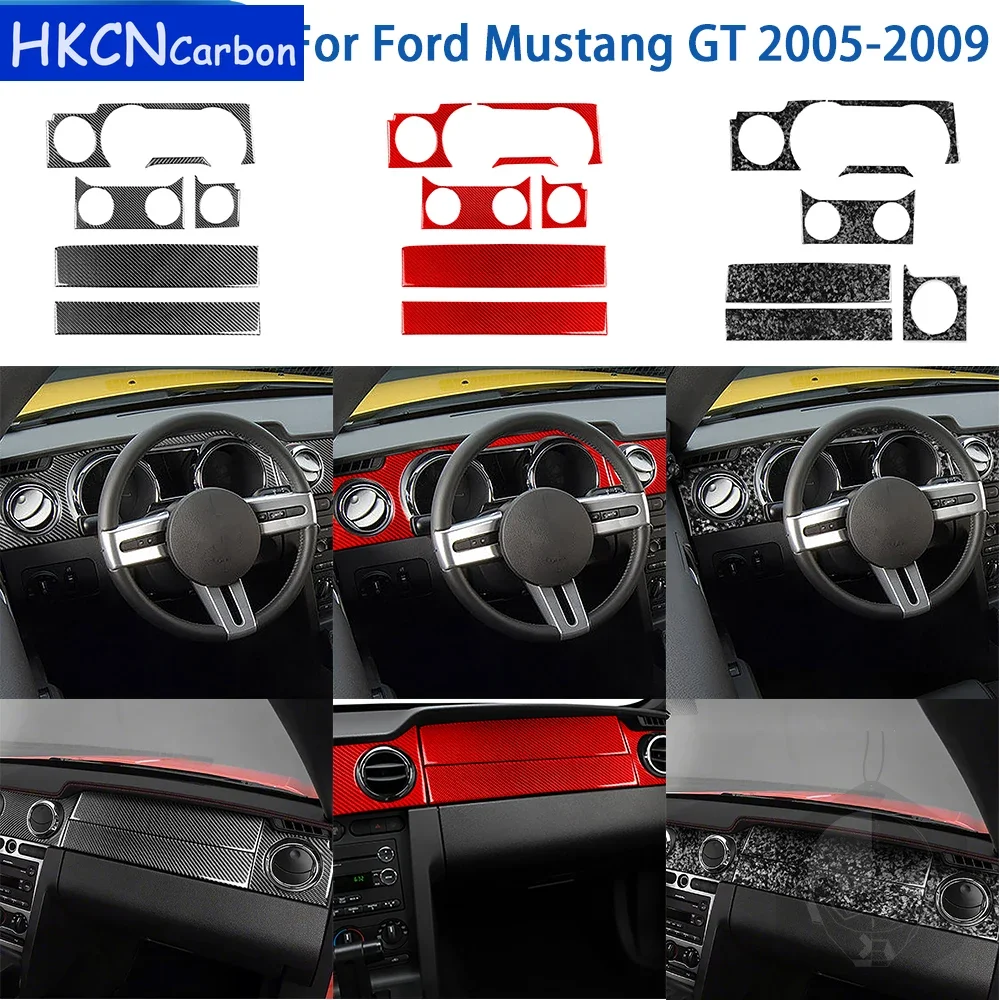 

Для Ford Mustang GT 2005-2009 аксессуары из углеродного волокна, интерьер автомобиля, спидометр, воздуховыпускное отверстие, наклейка на панель второй пилота