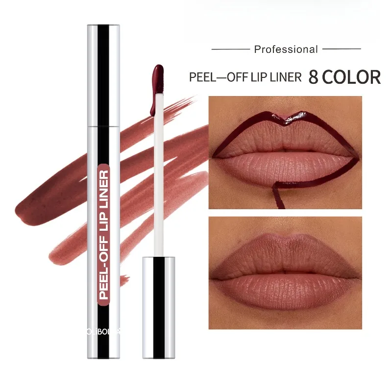 Caneta delineadora labial peel-off fosca, batom à prova d'água de longa duração, rico e duradouro, um toque suave de cor, à prova d'água e arranhões