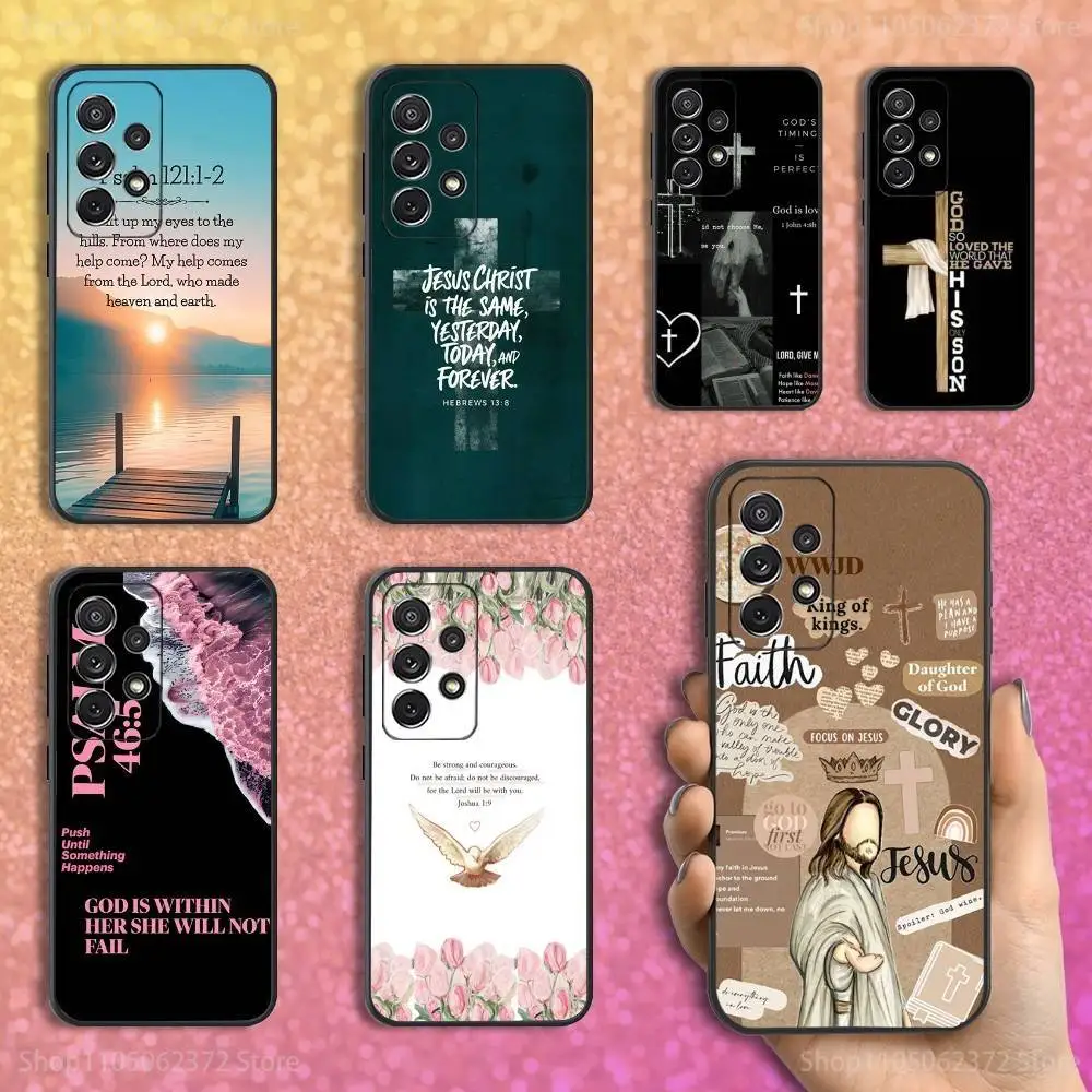 

Bible Art Verse Christian Phone Case For Samsung S25,S24,S23,S22,S21,S20,S10,Ultra,Plus,Lite,FE,Soft Silicone Black Cover