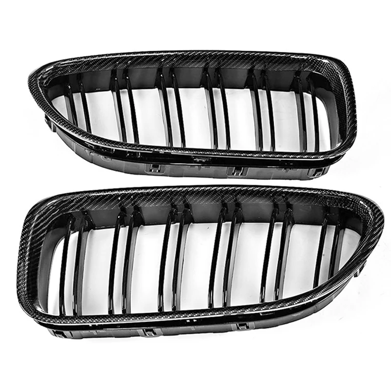 

Carbon Fiber Double Slats Front Bumper Kidney Grille for Bmw 6 Series F06 F12 F13 M6 2012+ Car Front Grill