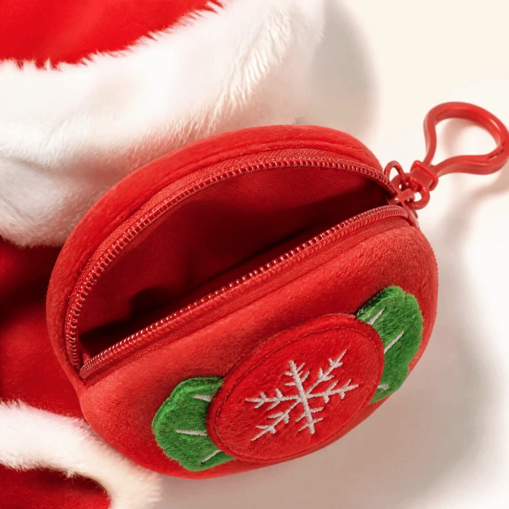 6 Stück niedliche Weihnachts-Geldbörsen mit Glockenmotiv, Cartoon-Elch-Mini-Geldbörse, praktischer Weihnachtsmann-Schlüsselanhänger, Reißverschlussbeutel, Weihnachtsgeschenk – Detail 3