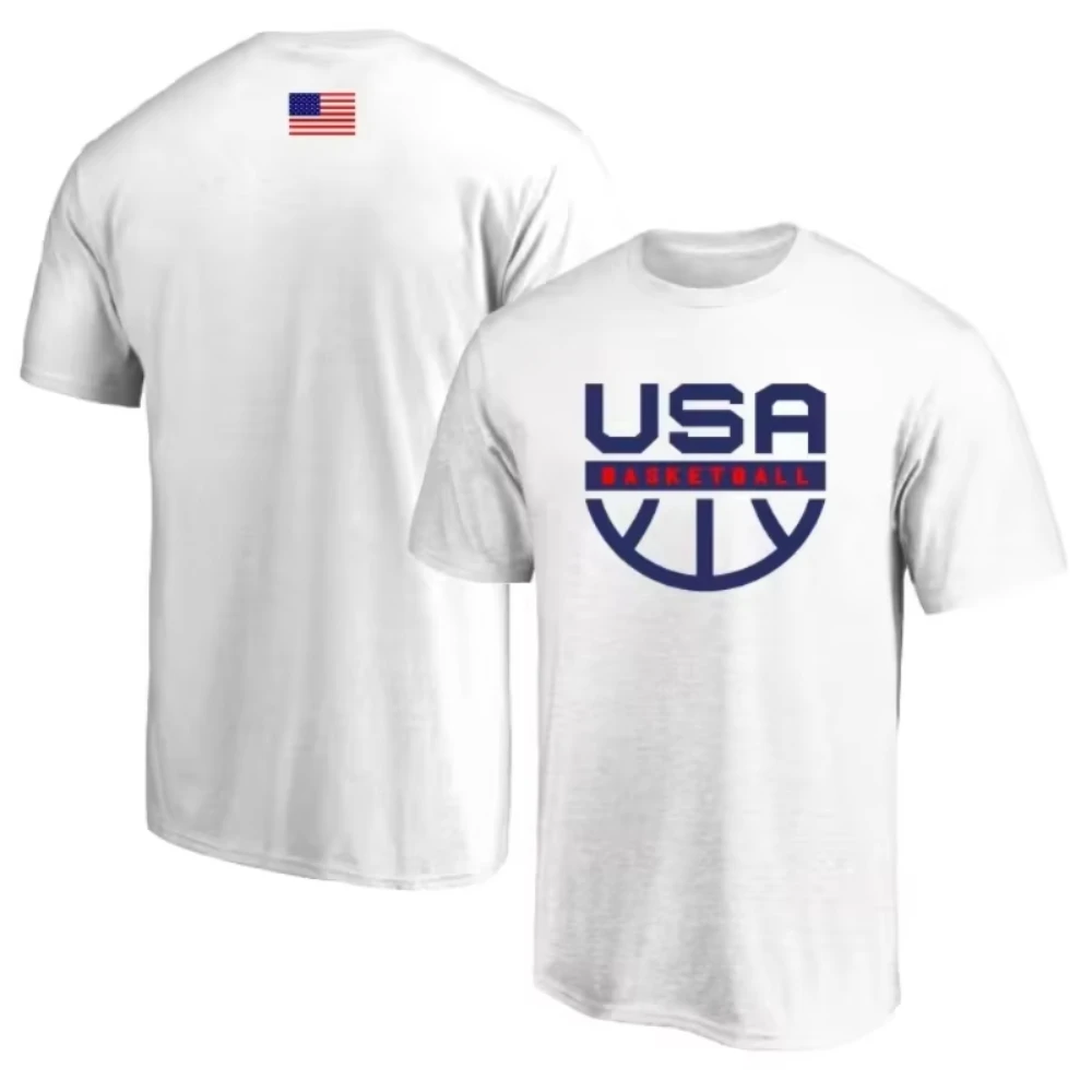 2026 Vintage Oversized T‑Shirt For Adults American Basketball Sport Double Sided Print Theme Art Loose Short Sleeve Street Tee