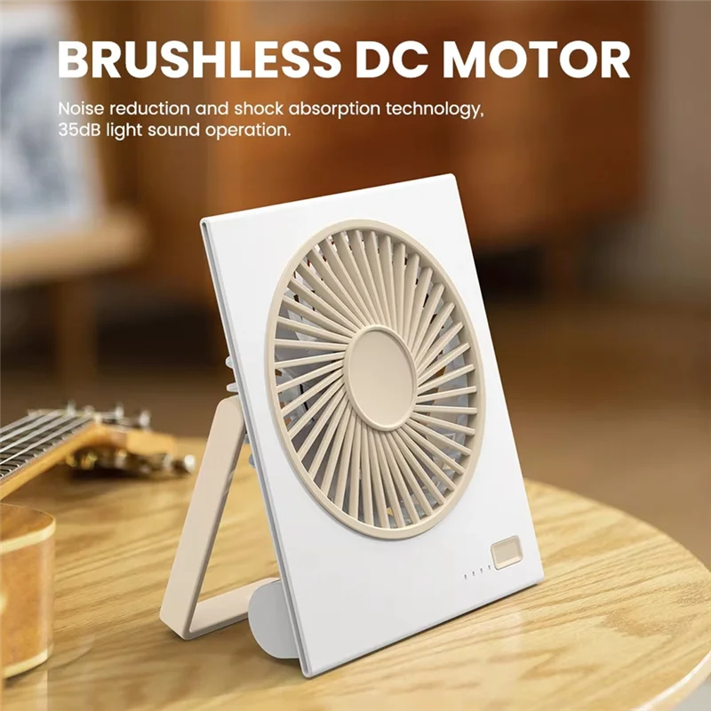 INLIG-Desk Fan محمول USB مروحة قابلة للشحن مروحة صغيرة محمولة للتخييم 4 سرعات طاولة هادئة مروحة شخصية مثبتة على الحائط