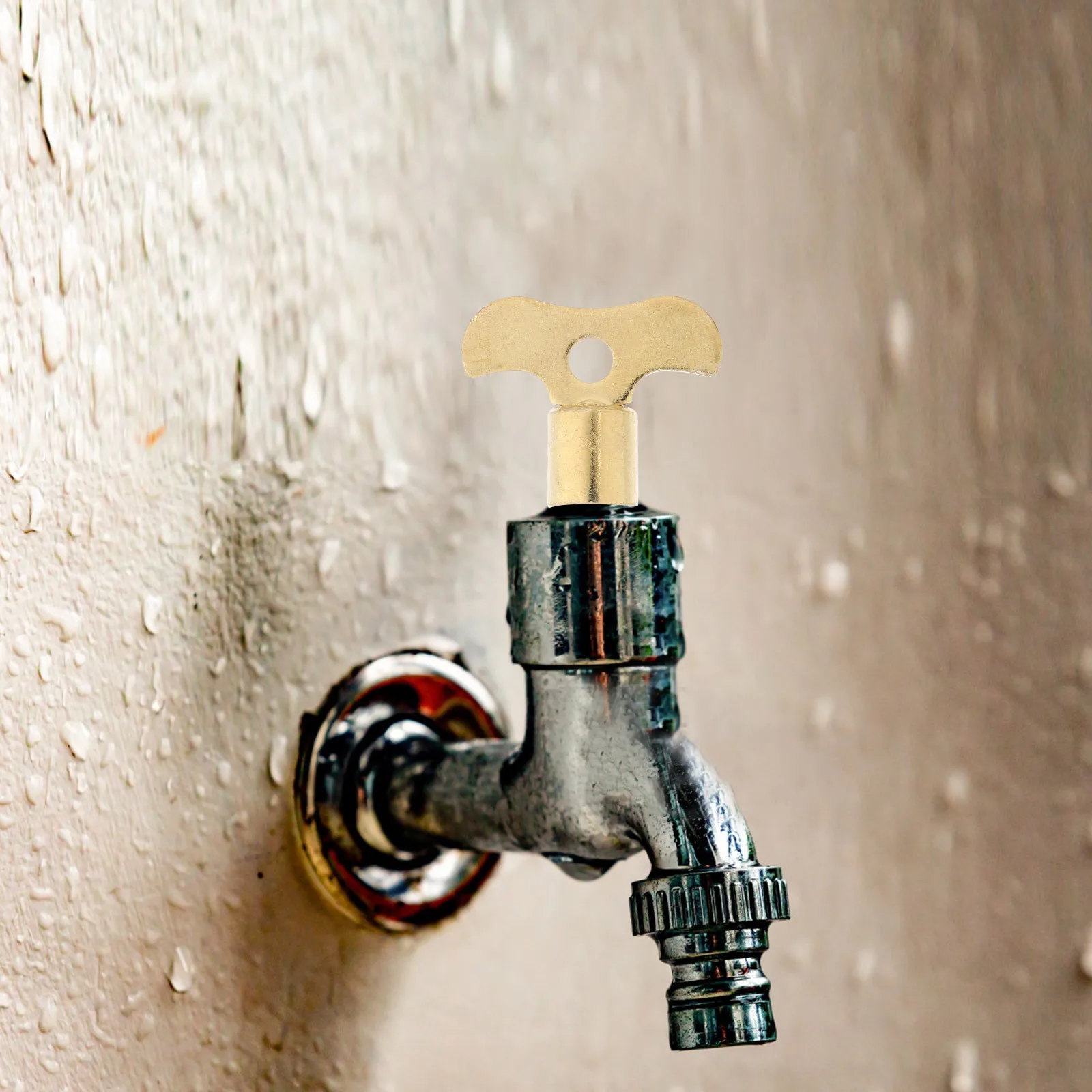 

2pcs Water Tap Key Four-Sided Anti- Security For Sillcock Valve Shut Off Compatible With 6-Point Systems Portable