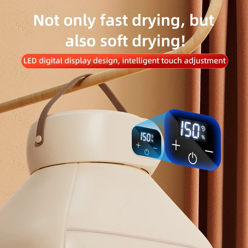 

Portable Electric Dryer Multifunctional Dryer Foldable Timed Fast Drying Low-noise Warm Air Heating Clothing Care Mini Dryer