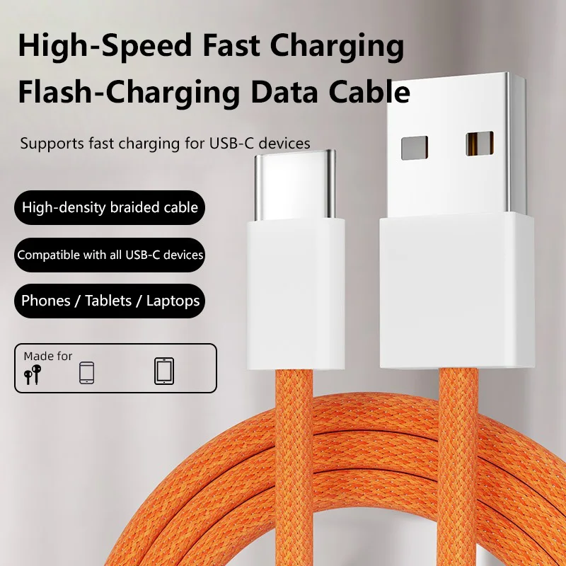 Data Cable USB A Cable to USB C 240W Fast Charging Charger Cable Supports Fast Charging For iPhone 17 16 Samsung Huawei Xiaomi