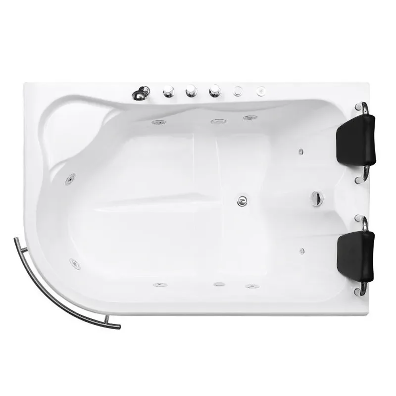 Round Acrylic Bathtub Seamless Integrated Deep Soaking Tub with Hydro Massage Jets Constant Temperature Home Spa Bathroom
