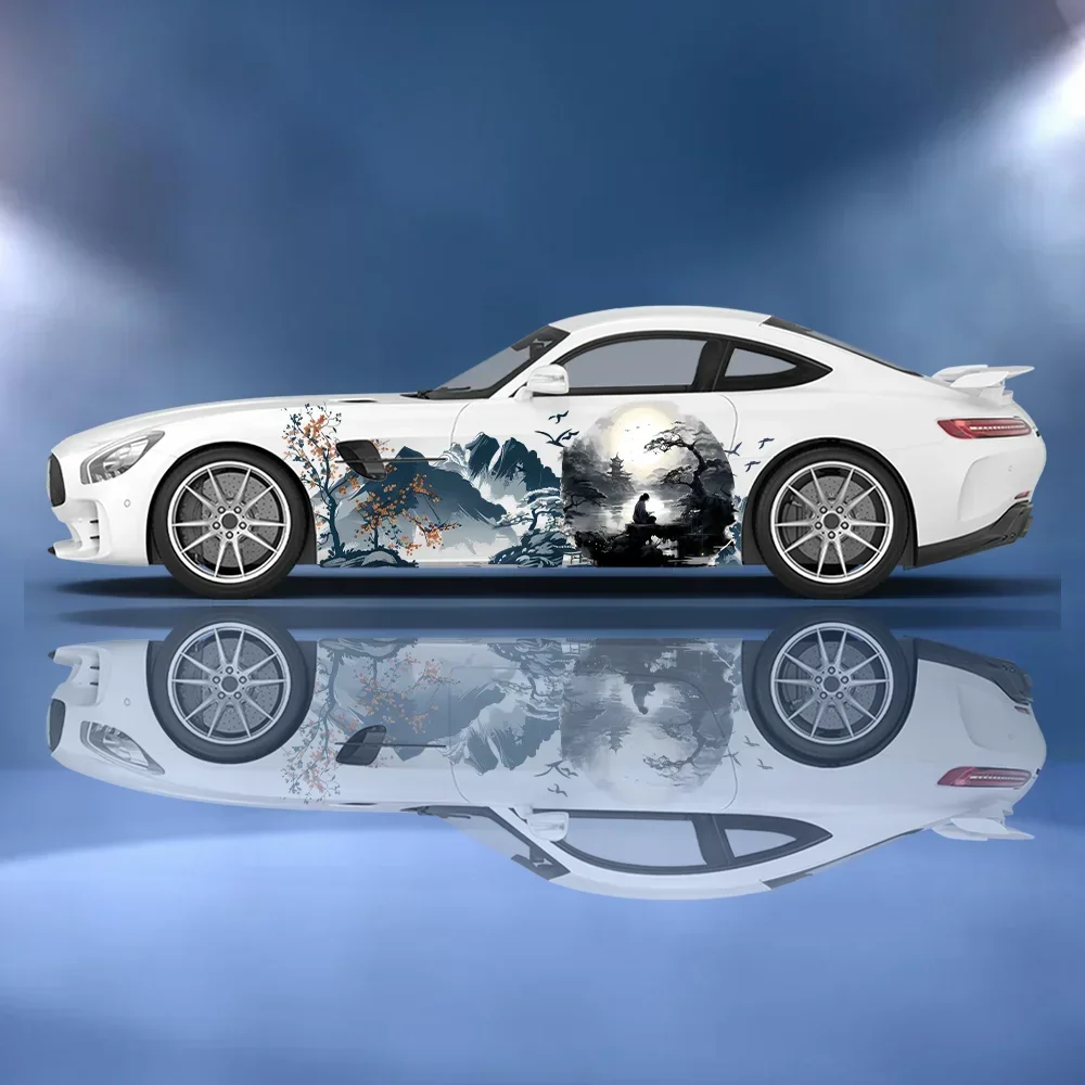 

Warrior Ink Landscape Quiet Car Vinyl Wraps Decal Self-adhesive PVC Sticker Suitable for Trucks SUV Decor Auto Accessories Gift