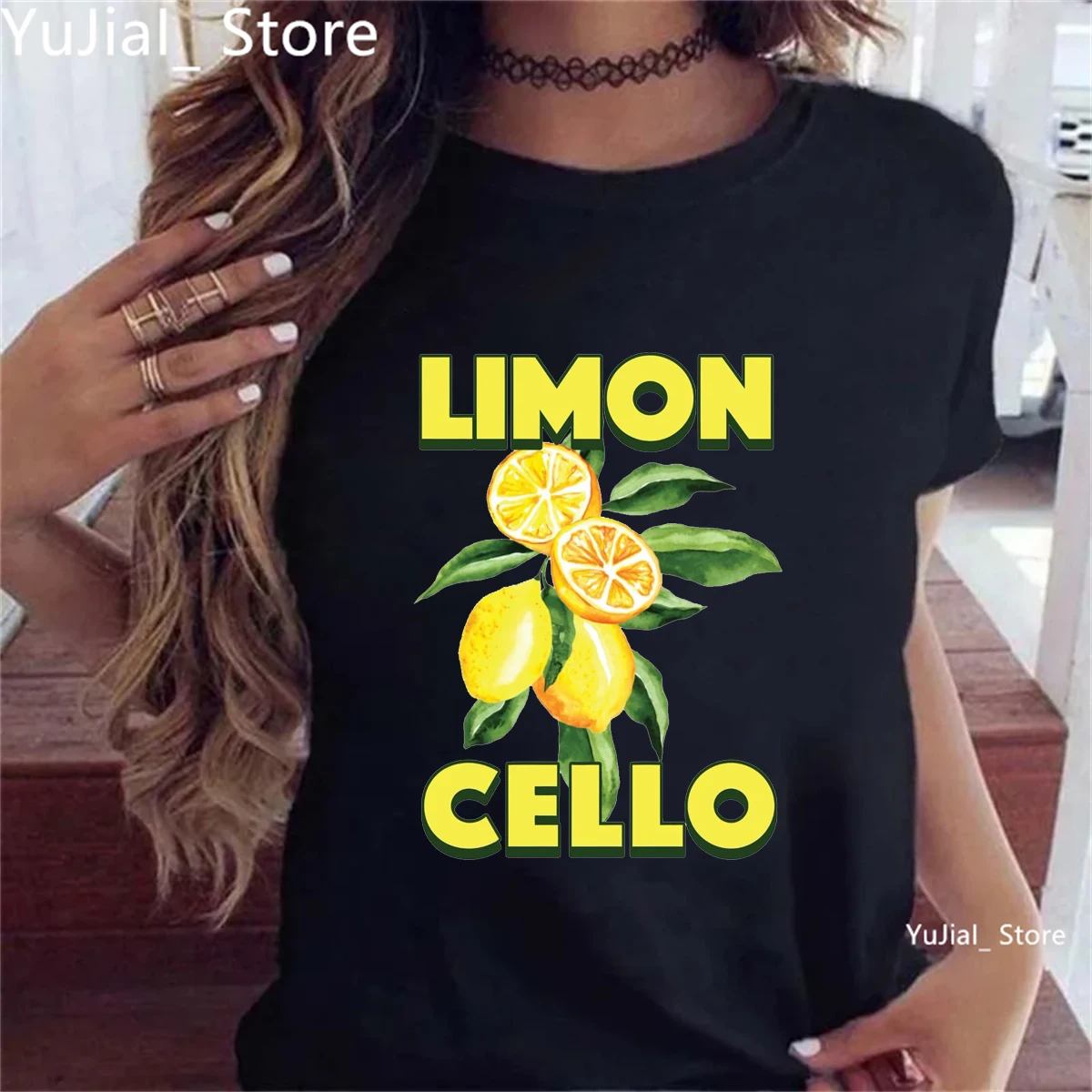 

Limoncello Limon Graphic Printed Tshirt Girls Funny Summer Fashion T Shirt Women White/Pink/Gray/Black Casual T-Shirt