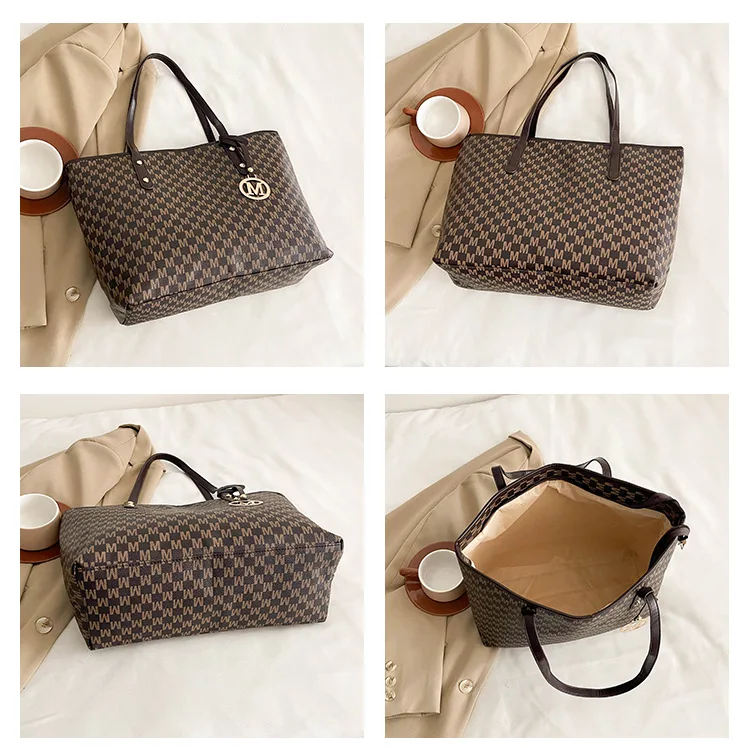 Große Kapazität Pendler-Tragetaschen Modische bedruckte Pu-Leder-Handtasche für Frauen College-Studenten Klasse Handtaschen Schultertasche – Detail 10