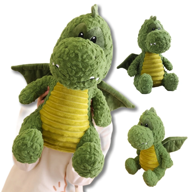 23/35/50cm Kawaii Flying Dragon Plush Toy Green Long Wings Cartoon Dragon Plush Toy Pillow Decorated Room Gift For Children