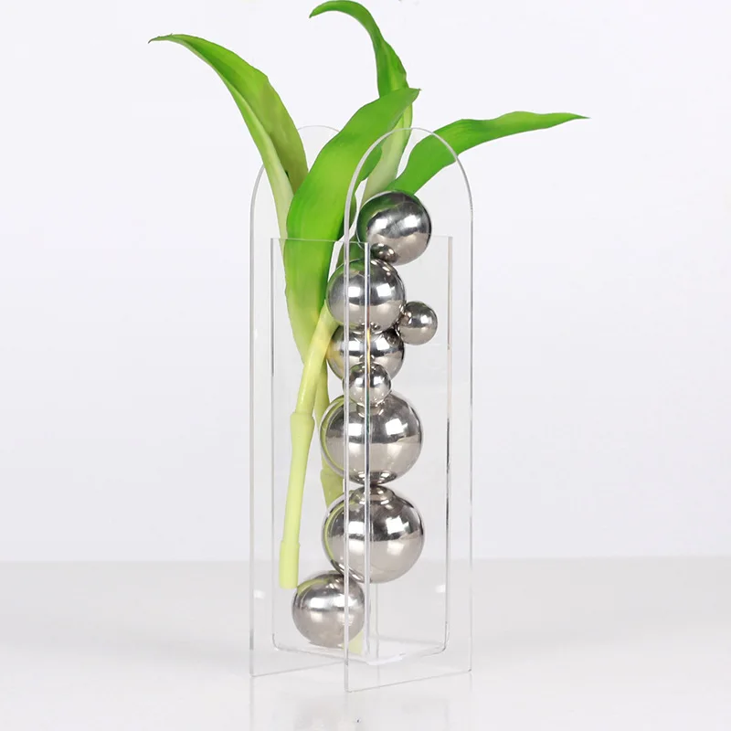 

Простая художественная ваза, орнамент, креативная цветочная композиция для гостиной, свет, роскошный входной стол, металлическая круглая бусина, цветочная посуда, мягкая