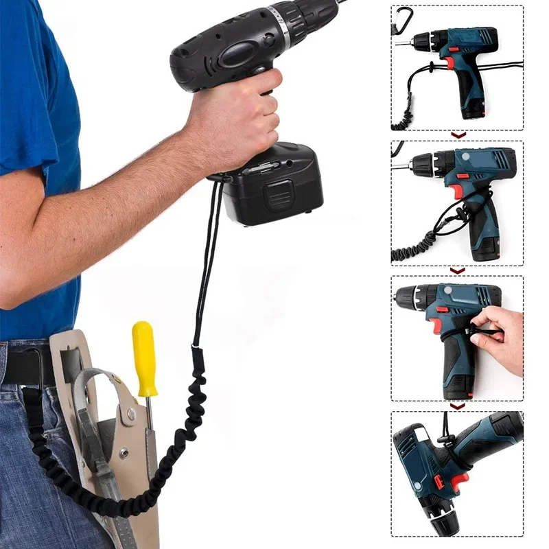 Heavy-Duty Aerial Work Safety Harness - Elastic Buffer Sling Belt with Anti-Fall Carabiner Hook & Rope Protection System