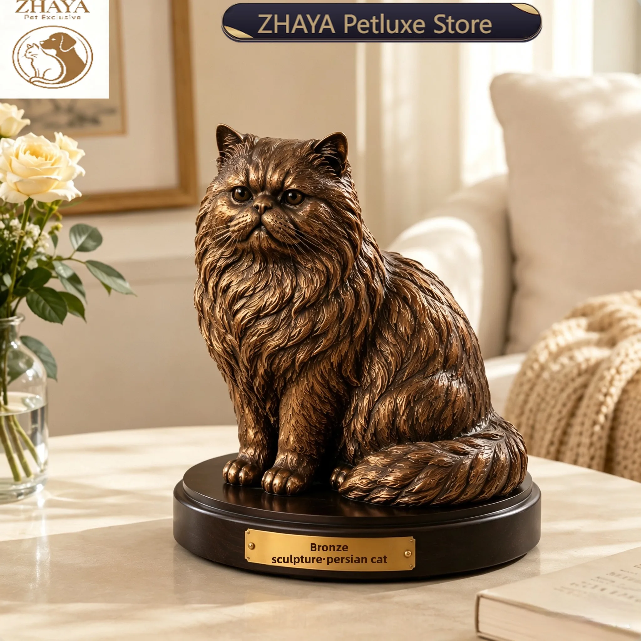 Custom Purple Bronze Pet Figurine Dog Shape Handmade Memorial Desk Decor Craft Gift ZHAYA