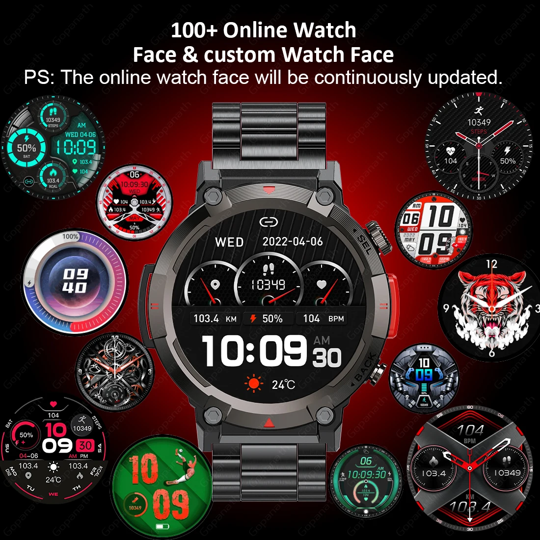 2023New Outdoor Smartwatch For Men With Flashlight Multi-Sport Fitness Blood Pressure IP67 Waterproof Smartwatch For Android IOS