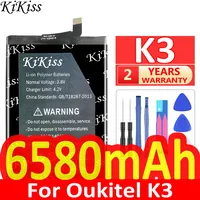 KiKiss New 6580mAh Powerful K3 Replacement Battery For Oukitel K 3 Bateria Smart Phone Batteries