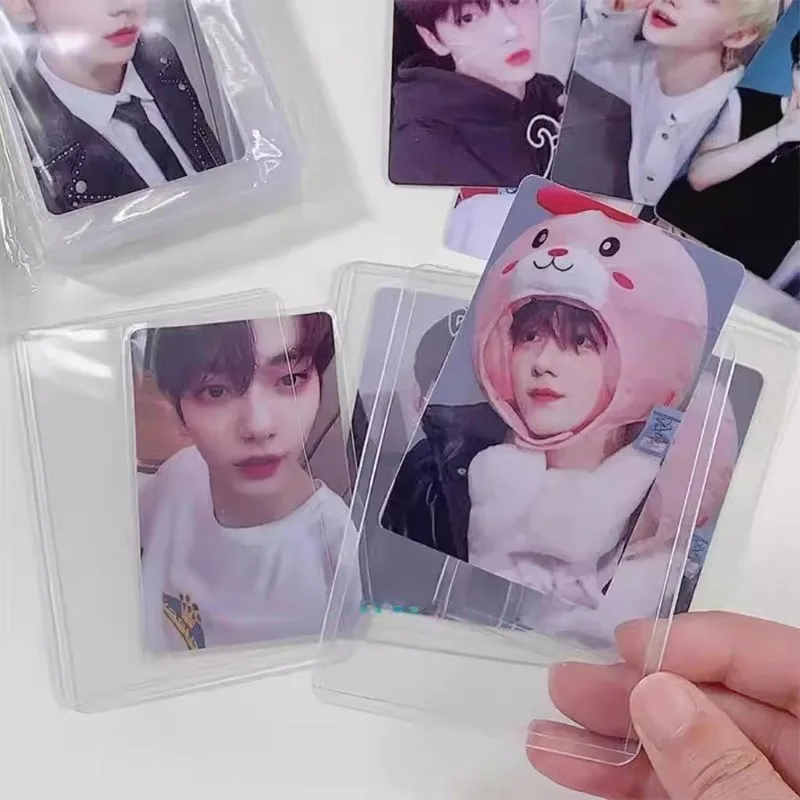 10-100 pçs claro pvc protetor pequeno cartão manga de plástico duro capa de foto para colecionável titular do cartão de negociação acessórios diy