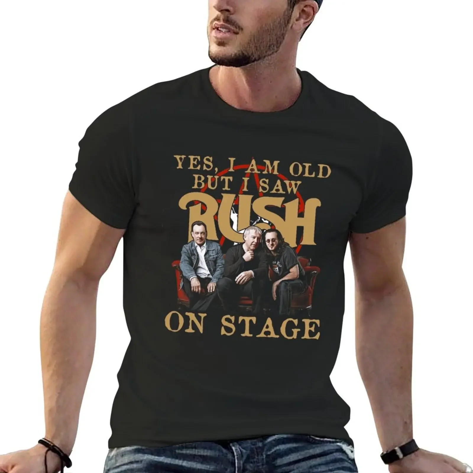 Boys Whites New Edition Black T-shirts for Men Rush Yes I Am Old But I Saw Rock on Stage Lee Lifeson Peart Tshirt Harajuku Funny