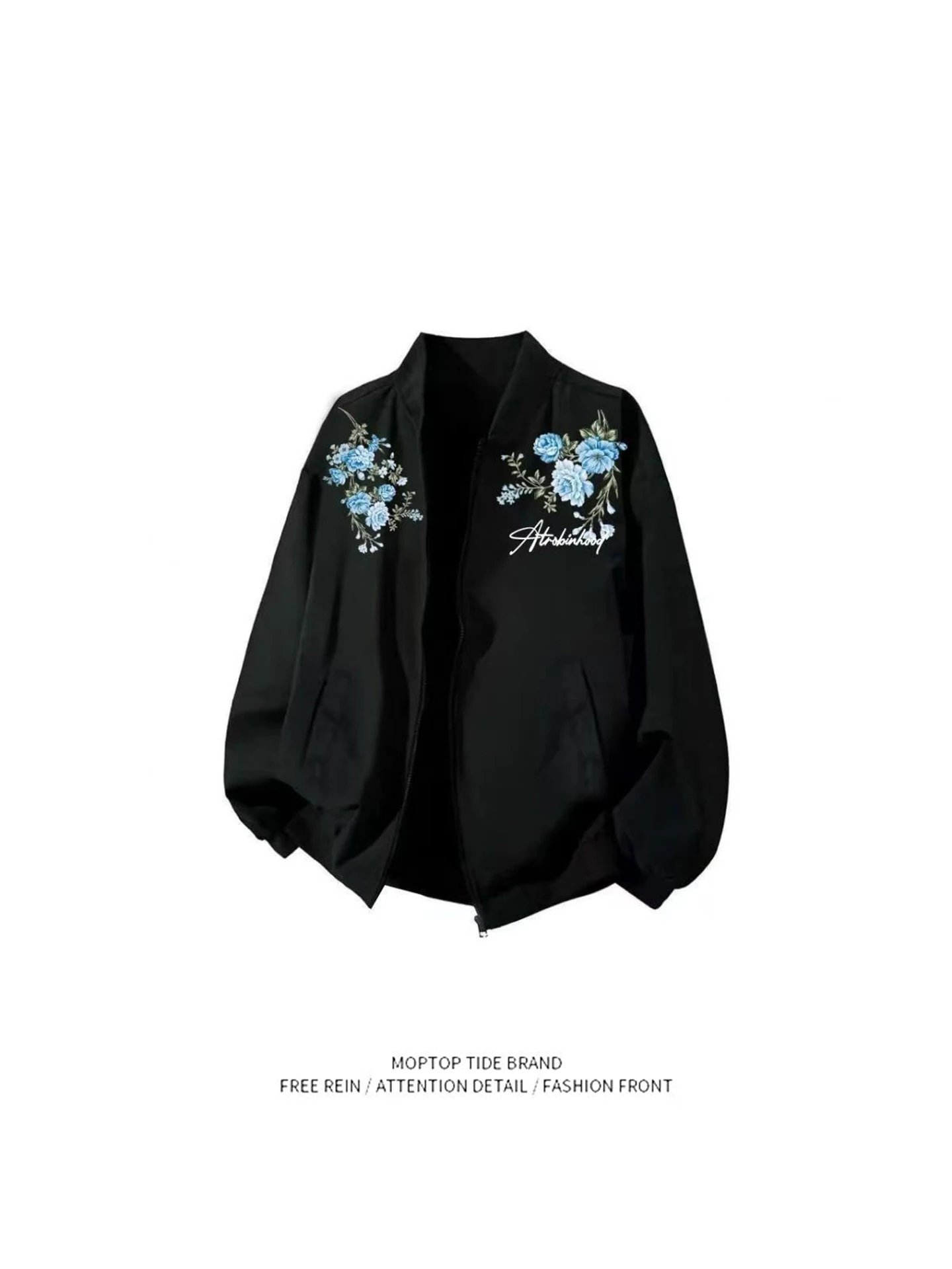 

Новая куртка-бомбер WHXS с американским принтом, на молнии, свободного кроя, удобная, для мужчин и женщин, весна-осень