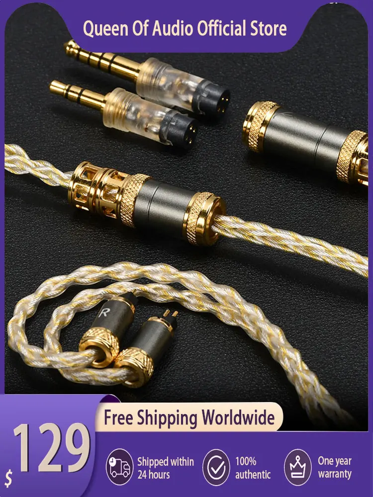 Kabel do słuchawek dousznych Kinera MIA, ulepszony kabel HIFI, przewodowe słuchawki, miedź monokrystaliczna 6N, posrebrzane wkładki douszne, akcesoria do zestawu słuchawkowego — zdjęcie produktu 7