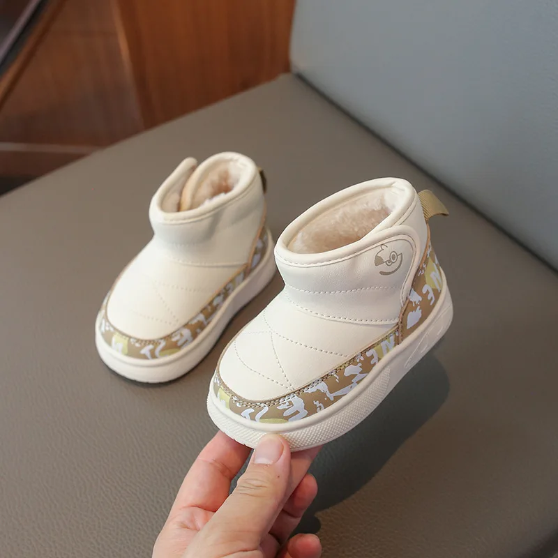 Kinderstiefel 2025 Herbst Neu mit warmen Plüsch-Babyschuhen Kind Schneestiefel Mode Damen Stiefeletten Allmatch Kind Shoe Богакиangnya