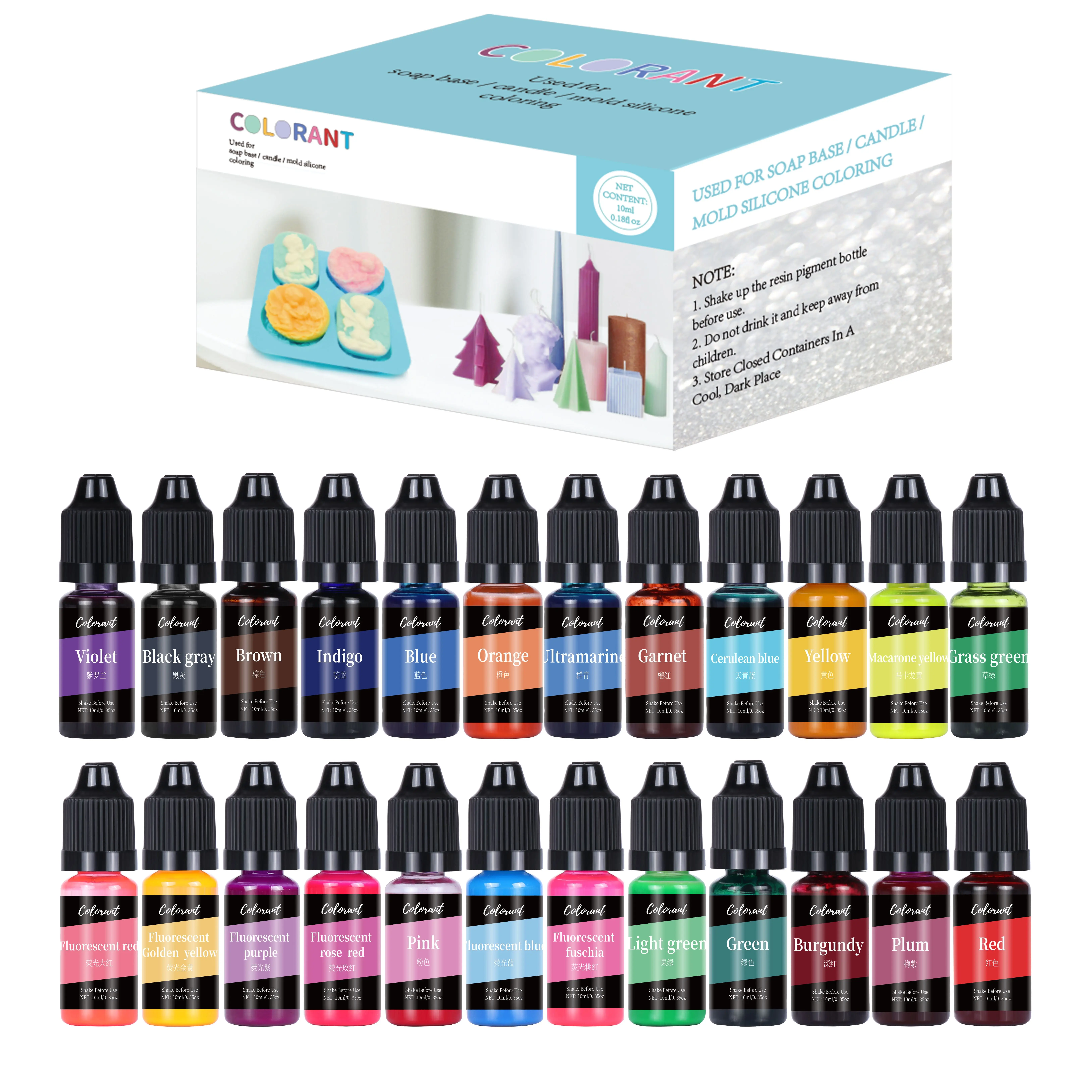Kaars Kleurstof Kit Vloeibare Kleurstof Pigment Set DIY Kaarsen Maken Benodigdheden Aromatherapie Zeep Soja Wax Kleurstof Kaars Schimmel Kleuring - afbeelding 2