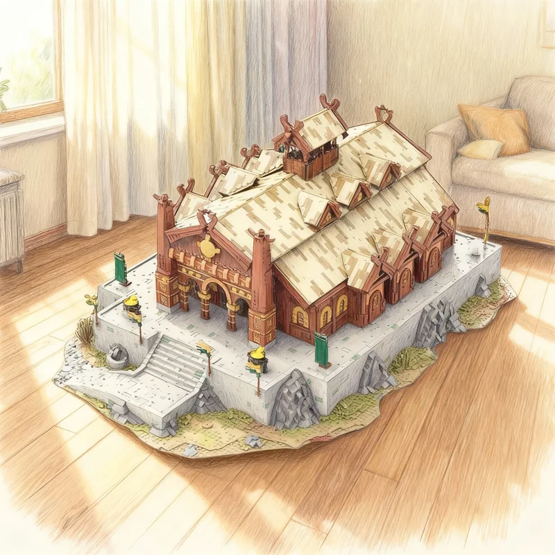 

10029 деталей MOC Золотой Зал Медузелда из «Властелин колец» — модель для сборки, креативный подарок, DIY-набор для декора, премиум-класс для взрослых