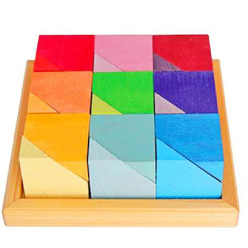 Wooden Rainbow Building Blocks Toys For Kids Montessori Baby Educational Blocks Creative Stackable Color Block Children Toy Gift