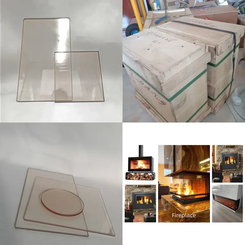 for High temperature resistant glass-ceramic ISO9001 4mm 5mm transparent ceramic glass, solar external living room fireplace