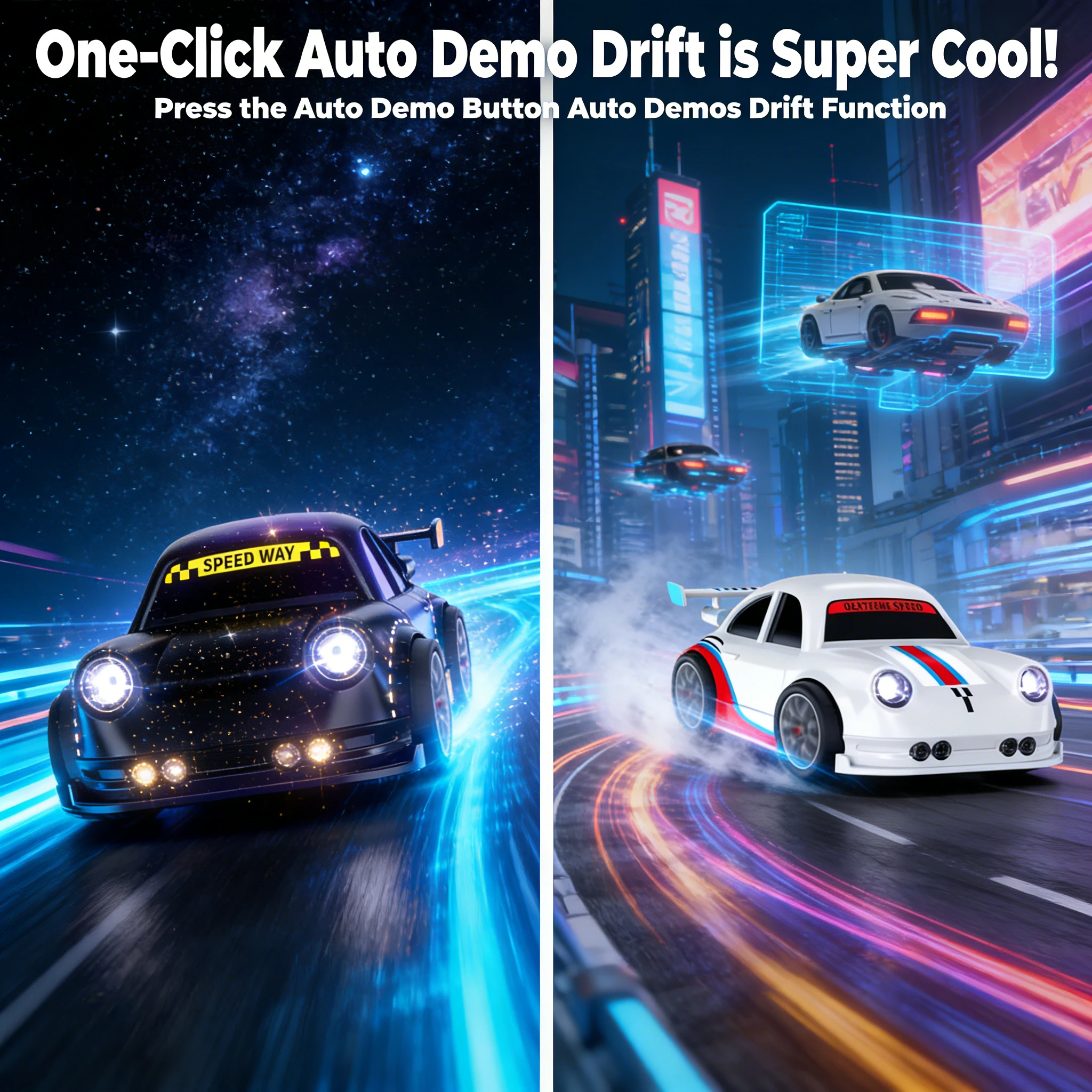 RC Mini Induction Cars with Light and Music Sensor-Remote Control Multifunctional Racing Outdoor Fun Car Toys