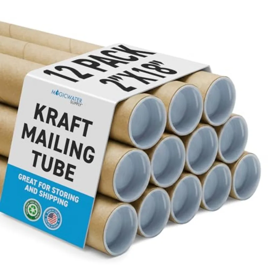 

Heavy Duty Mailing Tubes - Durable Cardboard for Shipping, Storing and Protecting Posters Artwork Documents and Blueprints with
