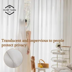 OLOEY White Tulle Curtain for Bedroom Super Soft White Voile Sheer Curtains for Living Room Tulle for Windows Home Decor Custom