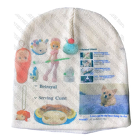 2024 Fashion Face Pattern Beanies Hip Hop Y2K Street Hat Women Men Dance Fire Hell Burn Winter Warm Knitted Bonnet Skiing Hat