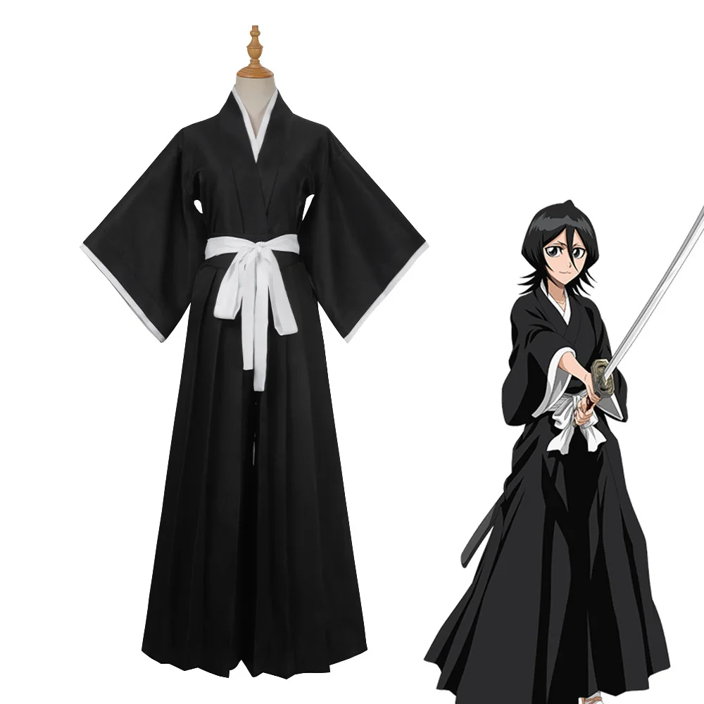 

Japanese Style Black Kimono Cosplay Costume Anime Role Play Clothing for Cosplay Events & Party