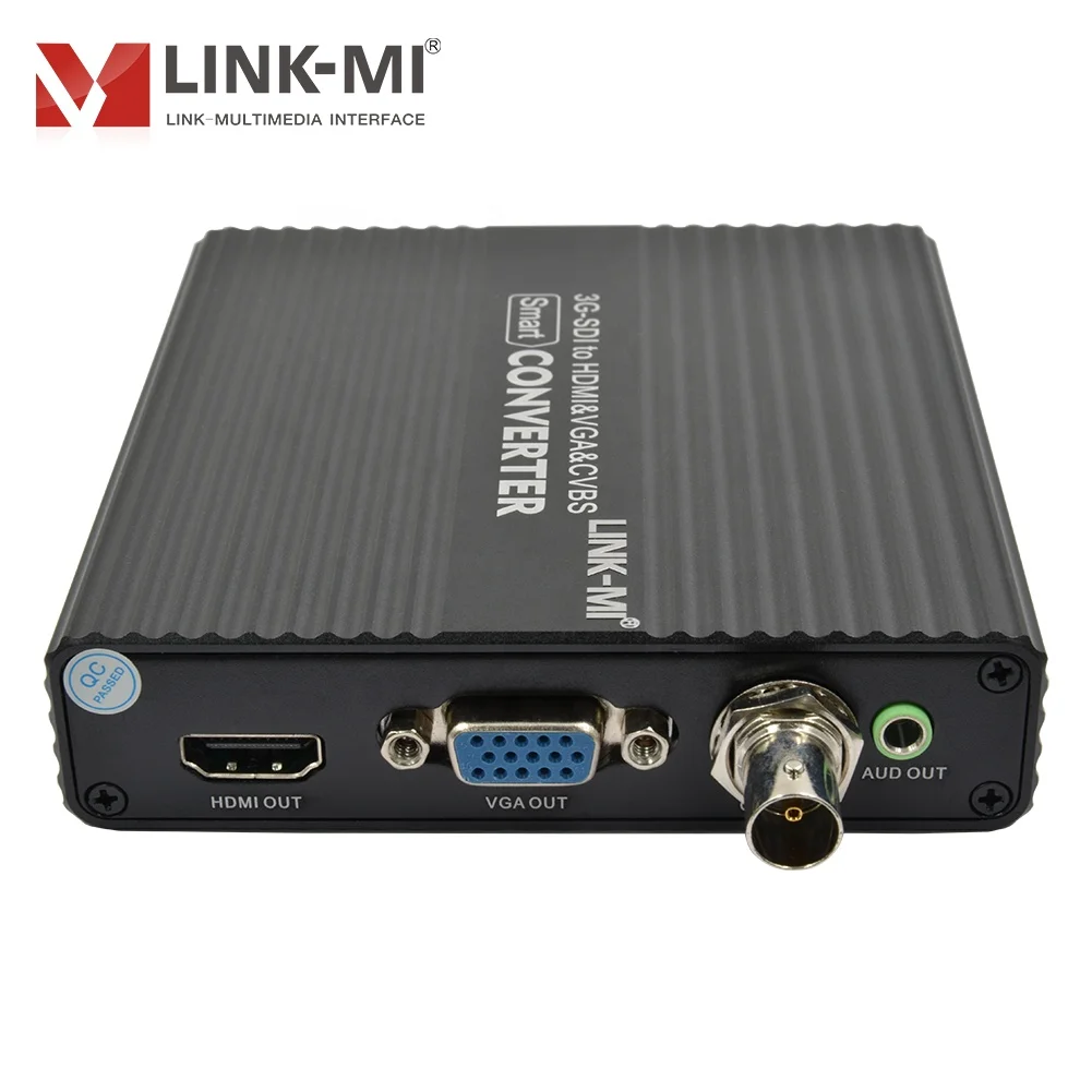 محول SDI الذكي إلى HDMI/VGA/AV مع قائمة OSD للتحويل غير المتماثلة التلقائي PAL/NTSC وإدارة EDID