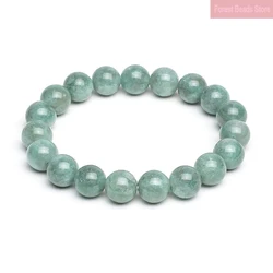 Fashion Natural Green Chalcedony Burma Jade Bracelets Men and Women Charm Jewelry Healing Elastic Rope Couple Bead 6/8/10/12mm