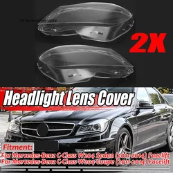 Coppia Paralume Anteriore Lampada Borsette Copertura Del Faro Per Mercedes-Benz W204 Classe C C180 C200 C260 2011 2012 2013 Faro Ombra Lente