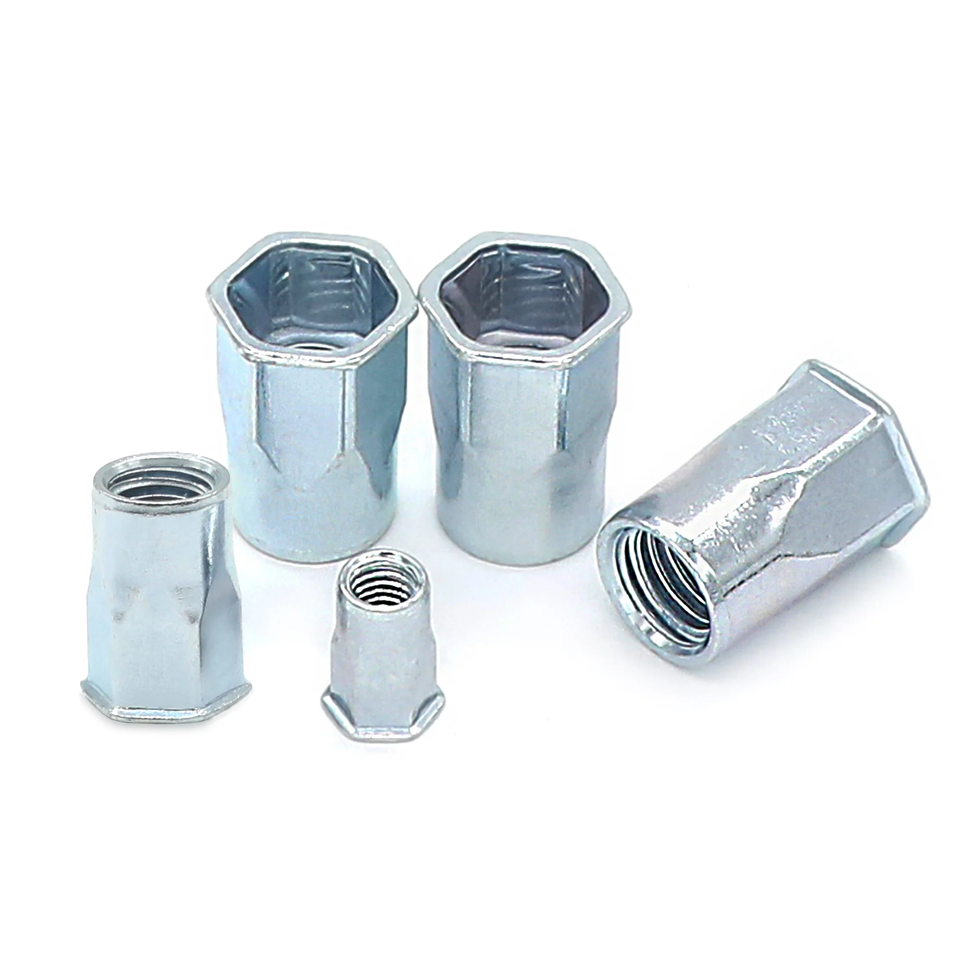 Small Countersunk Half Hex Rivet Nuts Blue White Zinc/Color Zinc M3 M4 M5 M6 M8 20 PCS Carbon Steel Rivet Nuts