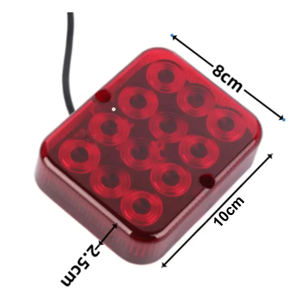 ATVOV Waterproof 12V 24V 12 LED Chips Fog Light Driving Tail Rear  Safety Warning LampTruck Trailer Caravan Towing Boat