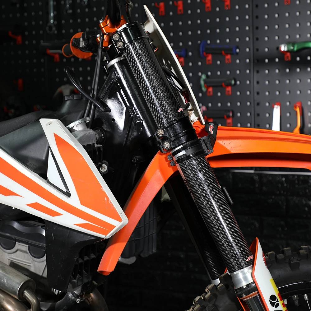 Protector de choque de horquilla delantera ajustable de fibra de carbono para motocicleta, 140-260MM, para YAMAHA KTM, HONDA, On/Off Road, Pit Dirt