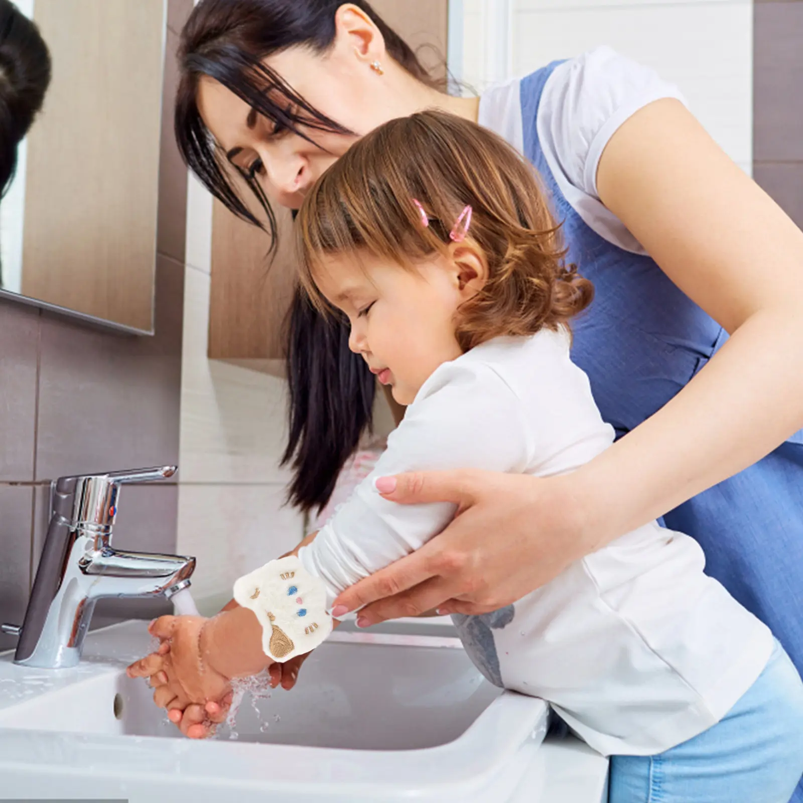 

4pcs Coral Fleece Face Washing Wristband For Spa Skincare Makeup Water Absorption Band Home Supply Portable Wristbands