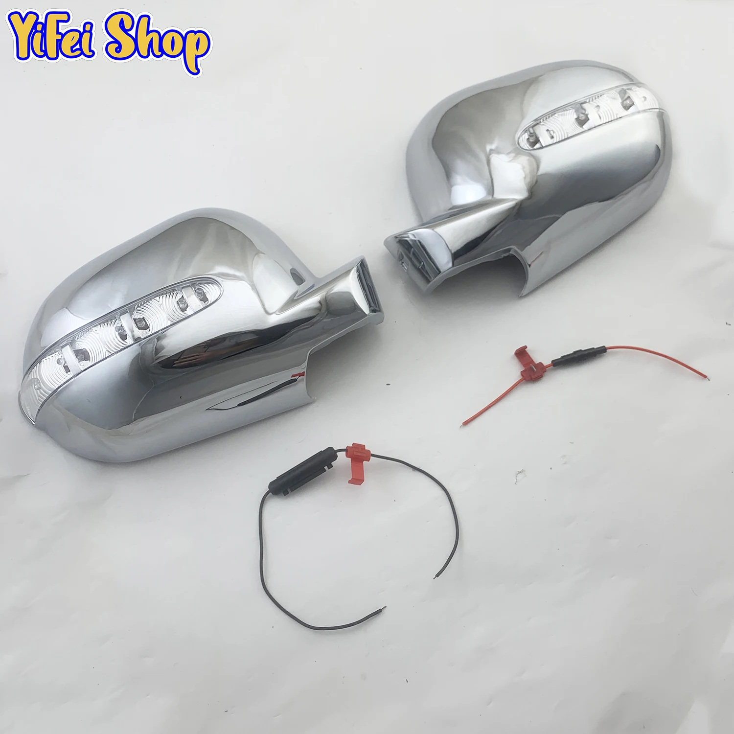 2pcs Car ABS Chrome Rearview Accessories Plated Trim For Mercedes-Benz M-Class W163 ML 1997-2005 Door Mirror Cover With LED